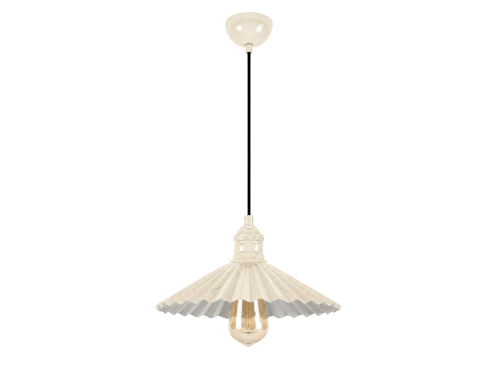 Lámpara colgante de metal «Plise» - 32 x 32 cm - Beige