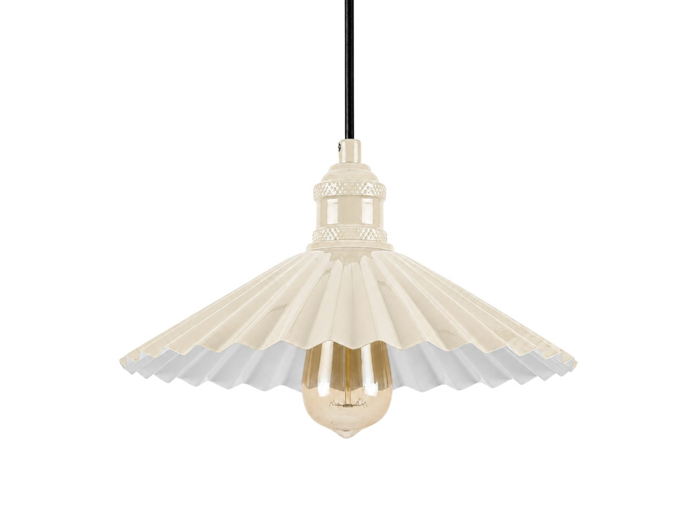 Lámpara colgante de metal «Plise» - 32 x 32 cm - Beige