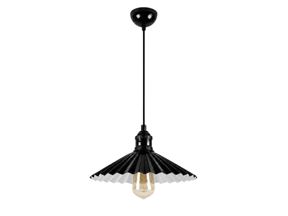 Lámpara colgante de metal «Plise» - 32 x 32 cm - Negro