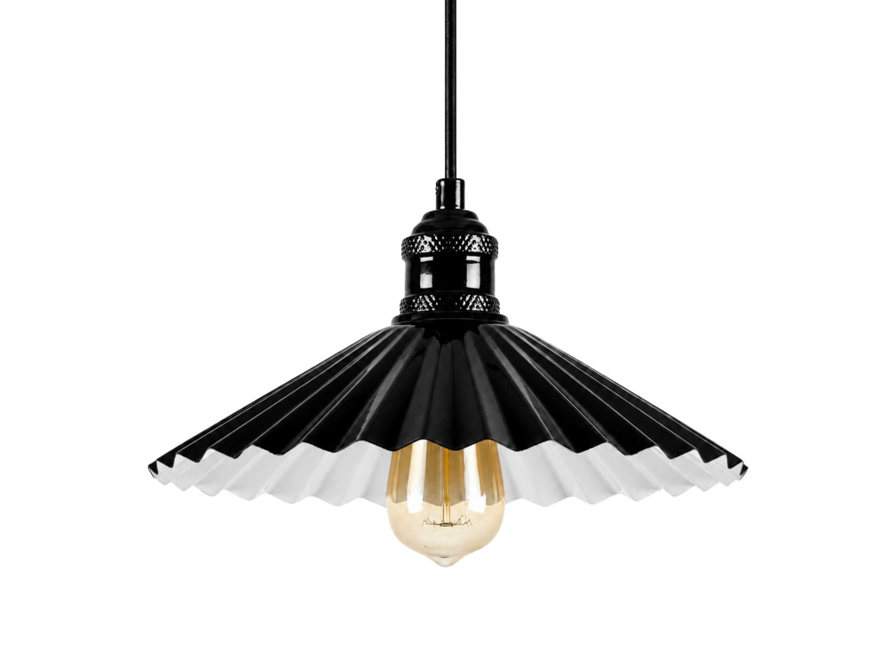 Lámpara colgante de metal «Plise» - 32 x 32 cm - Negro