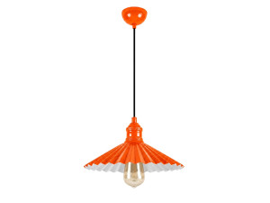 Lámpara colgante de metal «Plise» - 32 x 32 cm - Naranja