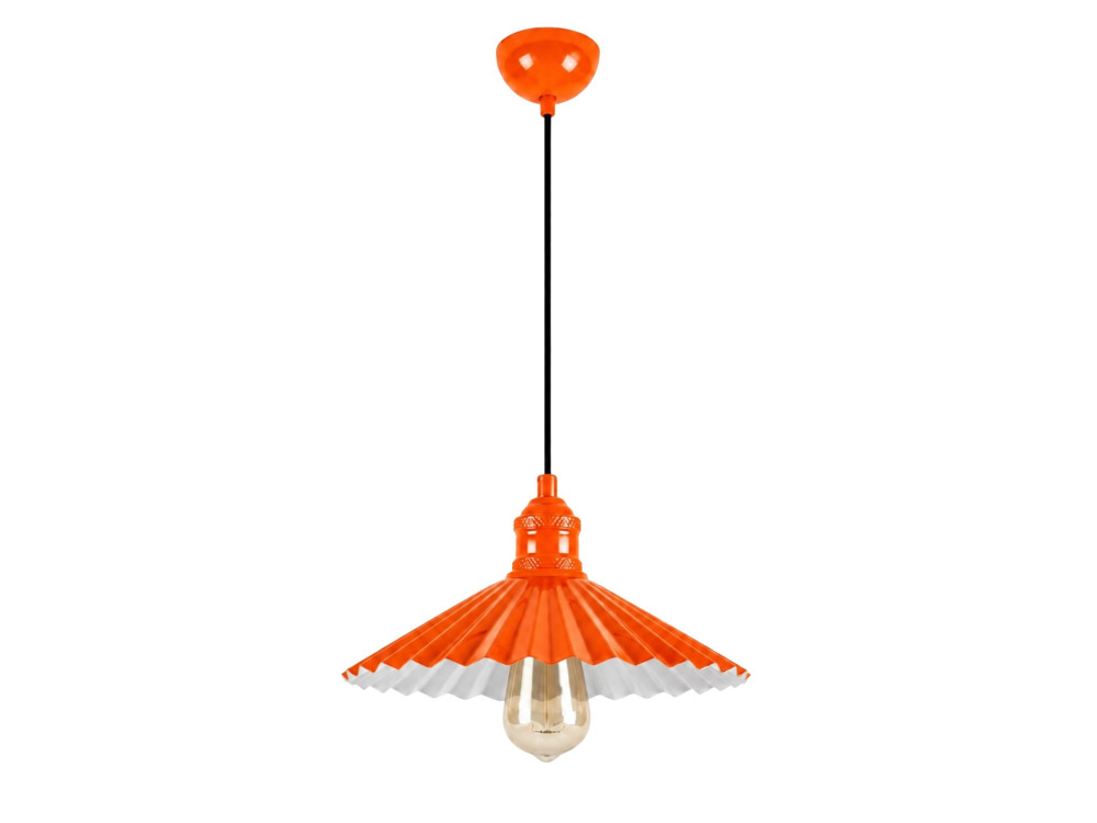 Lámpara colgante de metal «Plise» - 32 x 32 cm - Naranja