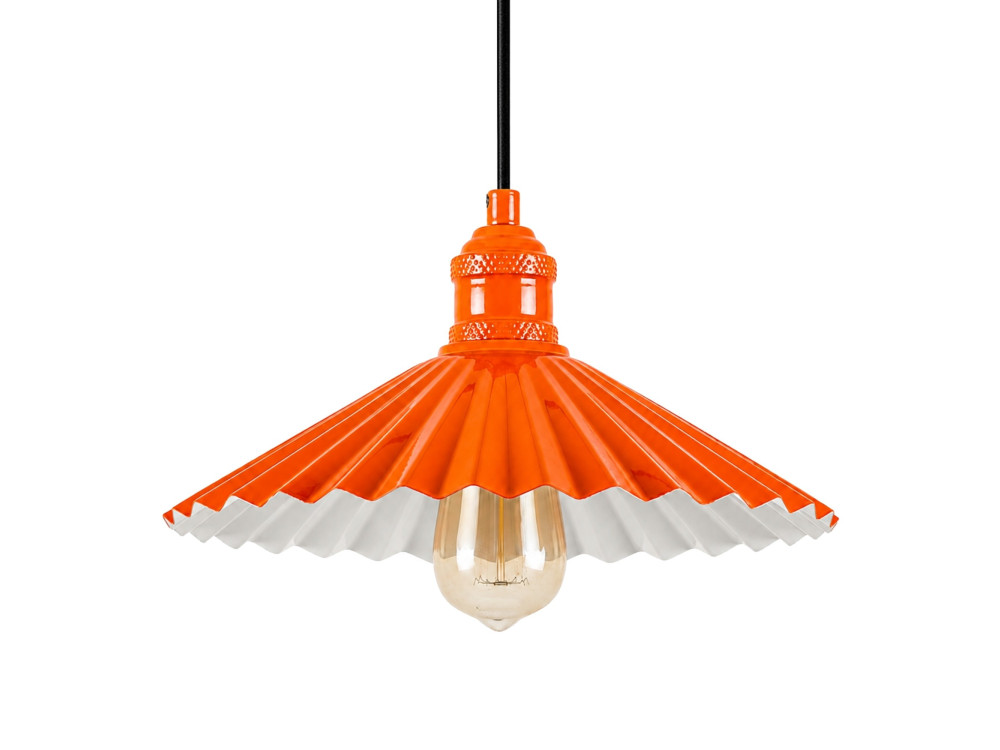 Lámpara colgante de metal «Plise» - 32 x 32 cm - Naranja