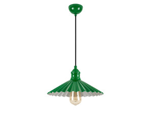 Lámpara colgante de metal «Plise» - 32 x 32 cm - Verde claro