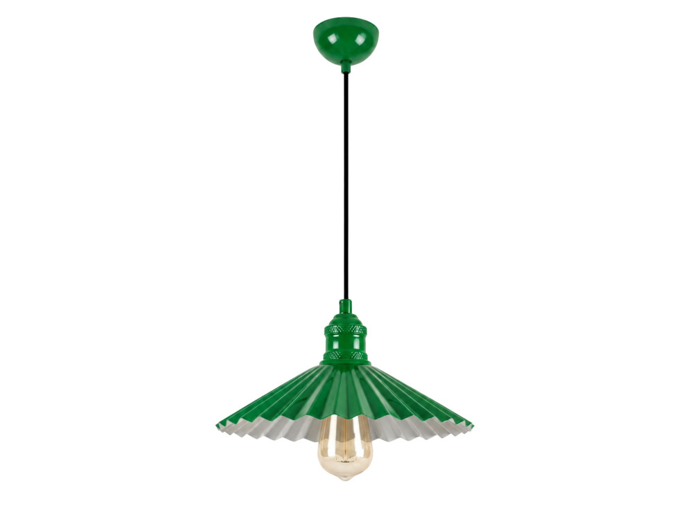 Lámpara colgante de metal «Plise» - 32 x 32 cm - Verde claro