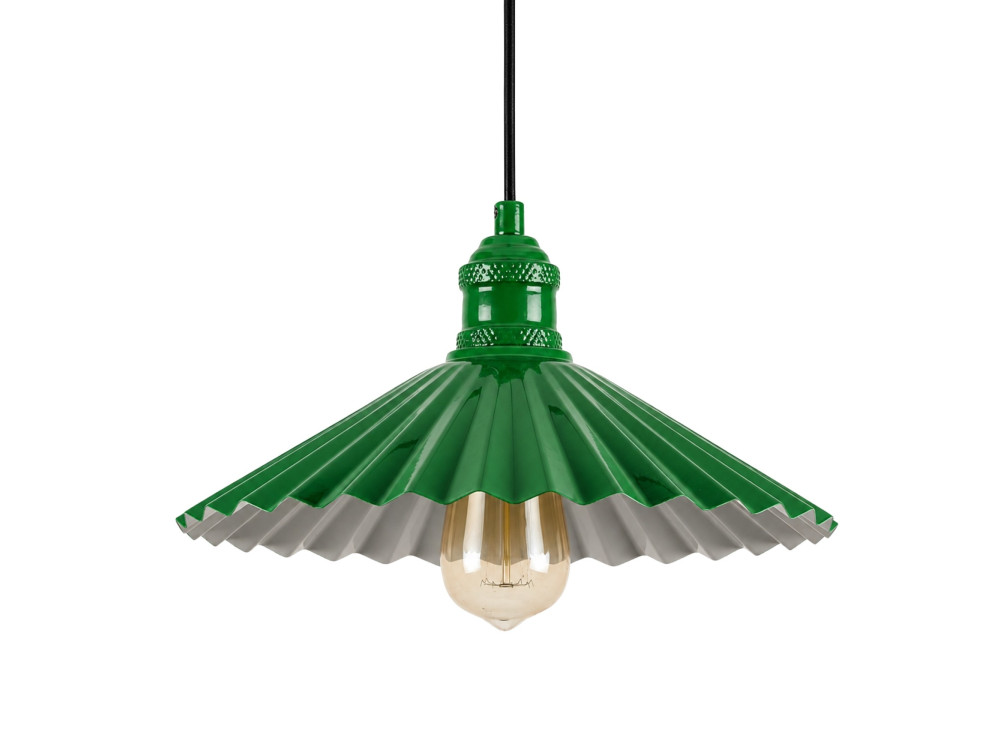 Lámpara colgante de metal «Plise» - 32 x 32 cm - Verde claro