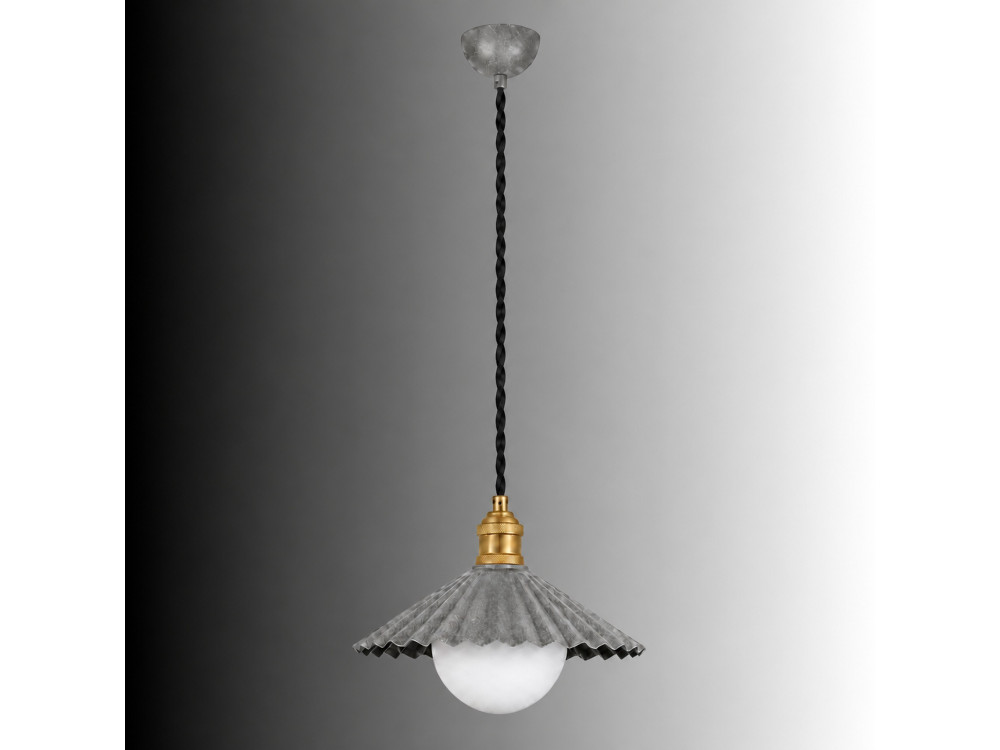 Lámpara colgante de metal «Plise» - 32 x 32 cm - Gris
