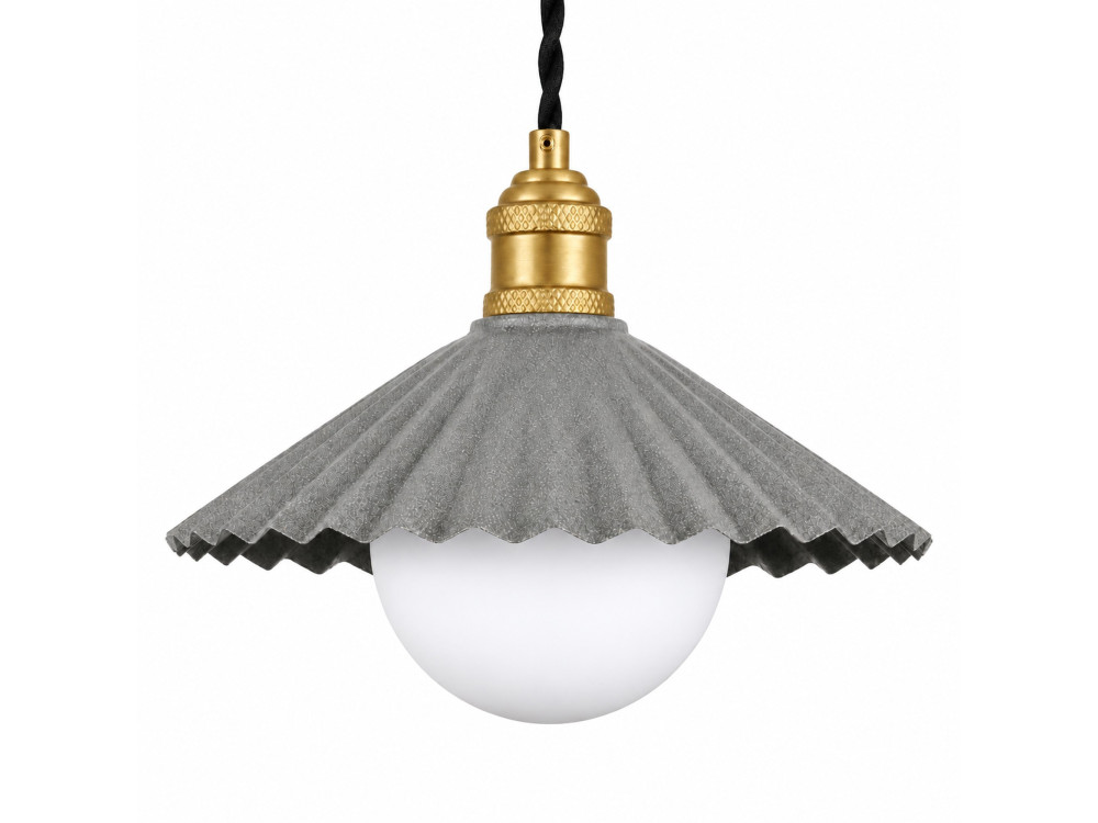 Lámpara colgante de metal «Plise» - 32 x 32 cm - Gris