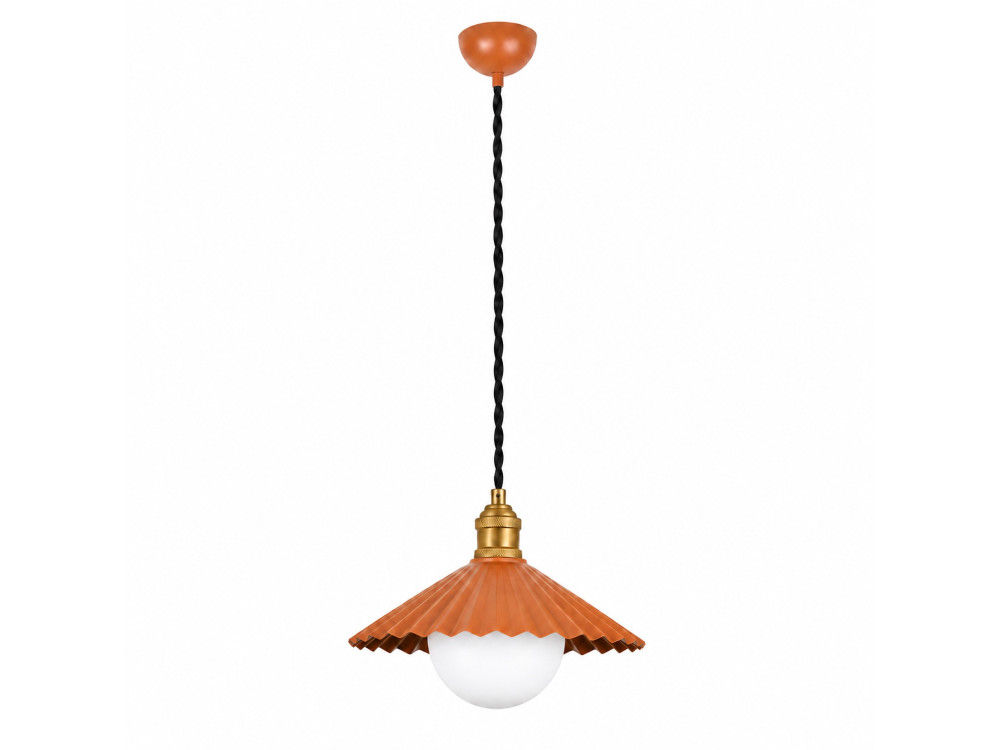 Lámpara colgante de metal «Plise» - 32 x 32 cm - Naranja