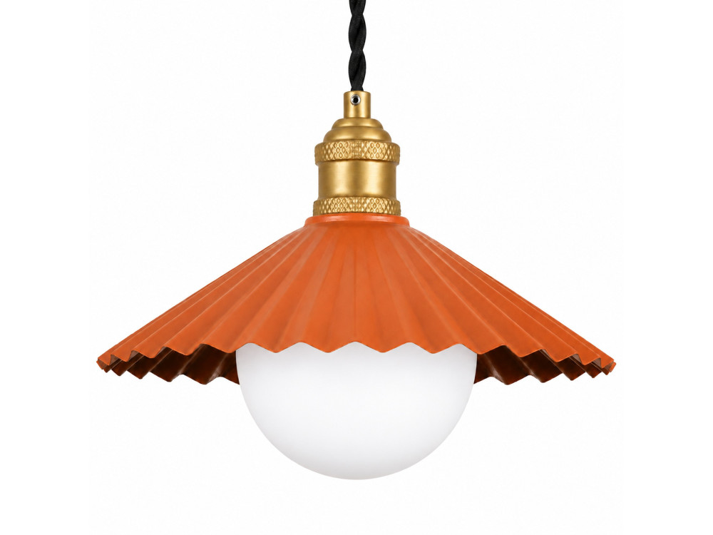 Lámpara colgante de metal «Plise» - 32 x 32 cm - Naranja