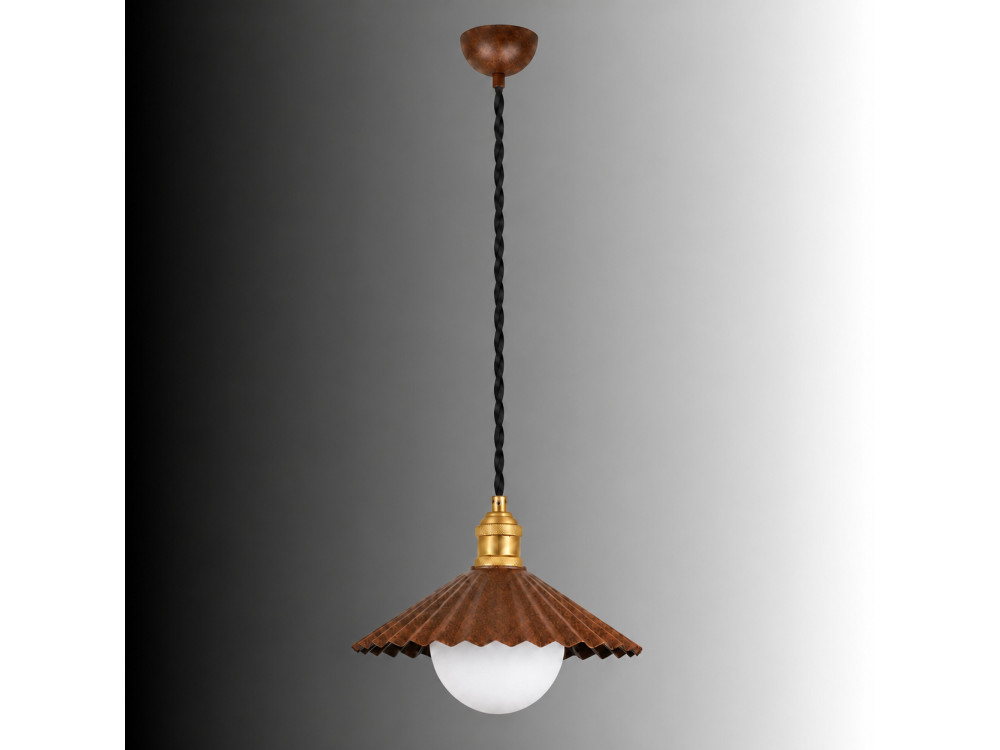 Lámpara colgante de metal «Plise» - 32 x 32 cm - Marrón oscuro