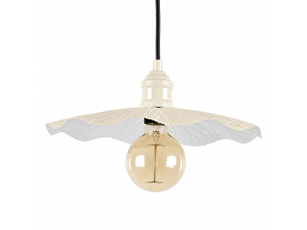 Lámpara colgante de metal «Ondula» - 34 x 34 cm - Beige