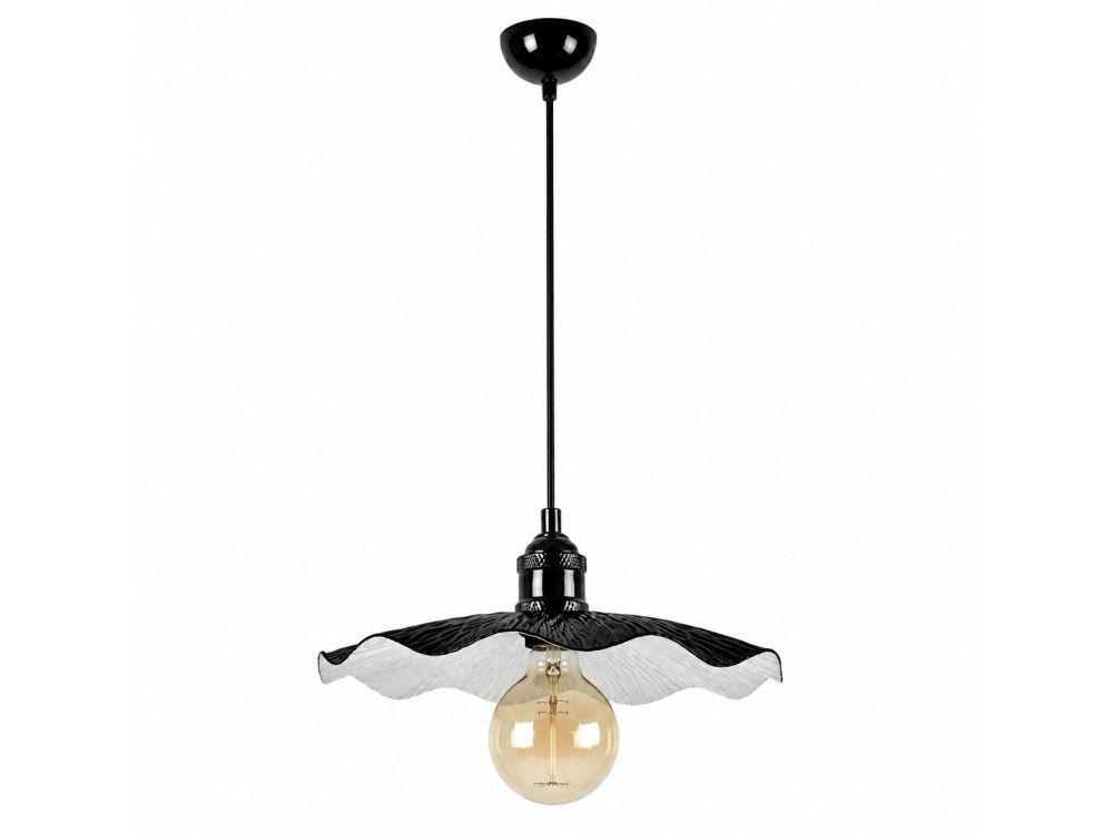 Lámpara colgante de metal «Ondula» - 34 x 34 cm - Negro