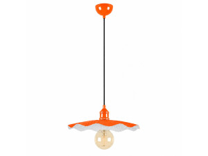 Lámpara colgante de metal «Ondula» - 34 x 34 cm - Naranja
