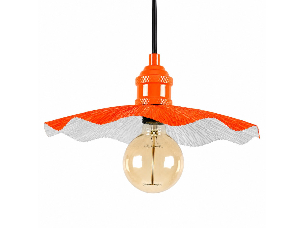 Lámpara colgante de metal «Ondula» - 34 x 34 cm - Naranja