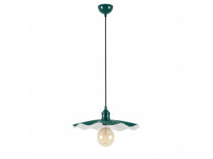 Lámpara colgante de metal «Ondula» - 34 x 34 cm - Verde oscuro