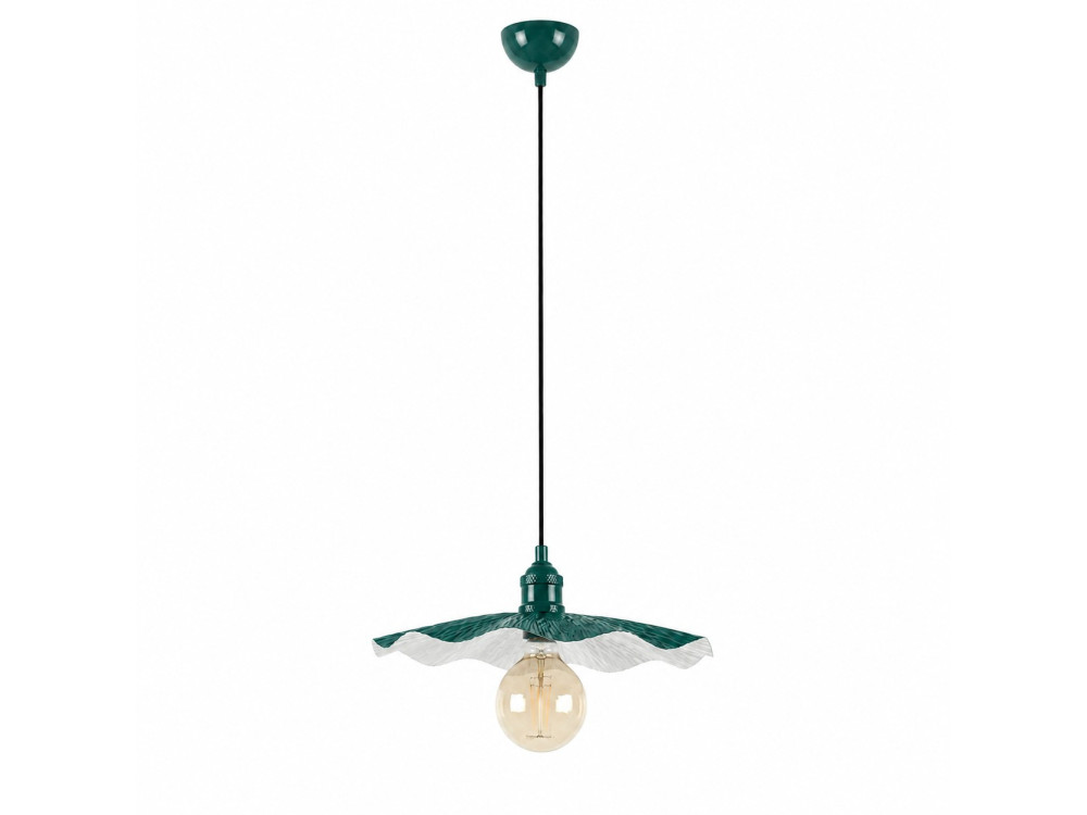 Lámpara colgante de metal «Ondula» - 34 x 34 cm - Verde oscuro