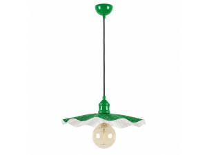 Lámpara colgante de metal «Ondula» - 34 x 34 cm - Verde claro