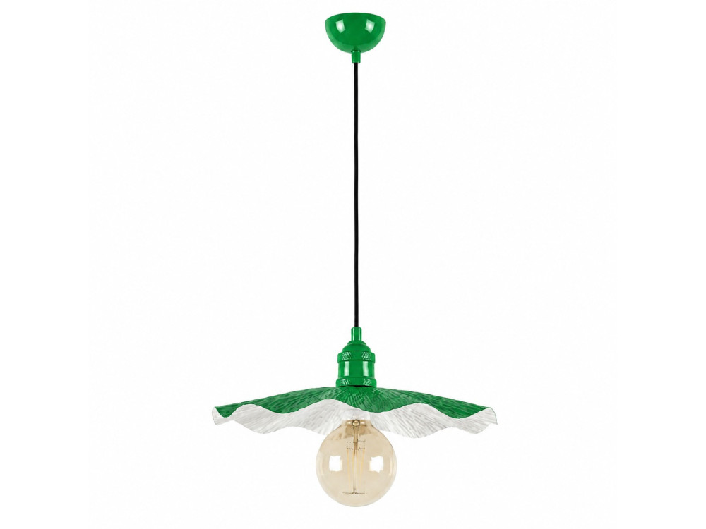 Lámpara colgante de metal «Ondula» - 34 x 34 cm - Verde claro