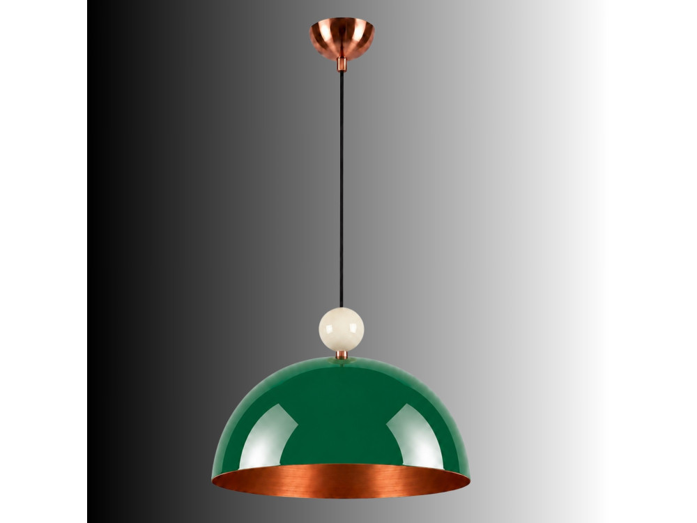 Lámpara colgante de metal «Bubble» - 40 x 40 cm - Verde oscuro