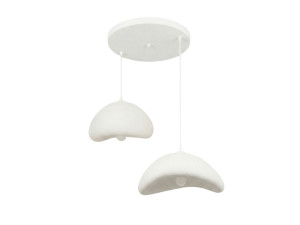 Lámpara de araña de metal «Luna» - 70 x 30 x 115 cm - Blanco