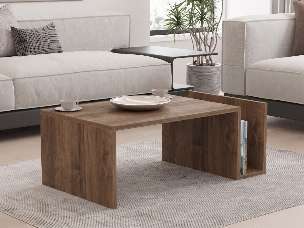 Mesa de centro de madera «Memo» - 86,8 x 32,4 x 50 cm - Nogal Venezia