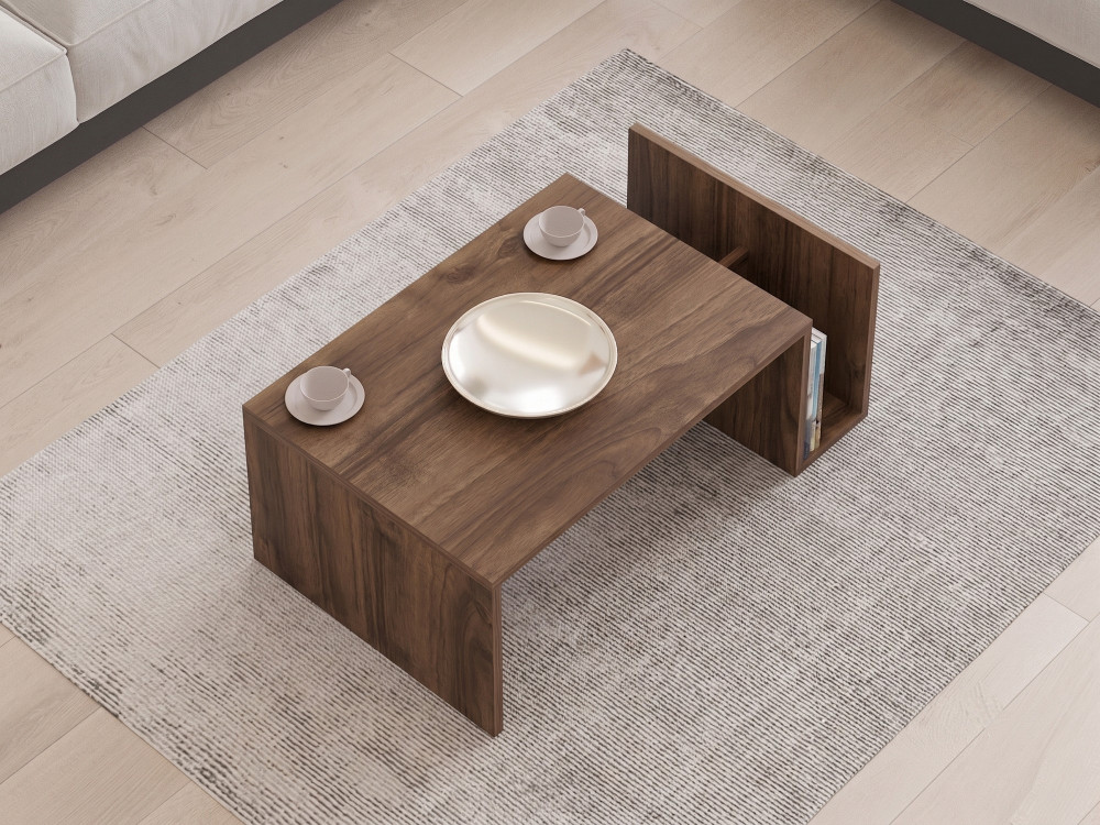 Mesa de centro de madera «Memo» - 86,8 x 32,4 x 50 cm - Nogal Venezia