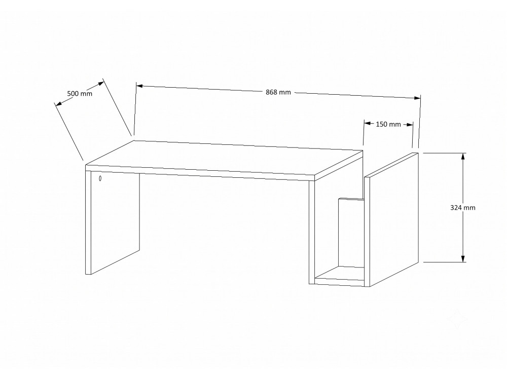 Mesa de centro de madera «Memo» - 86,8 x 32,4 x 50 cm - Nogal Venezia