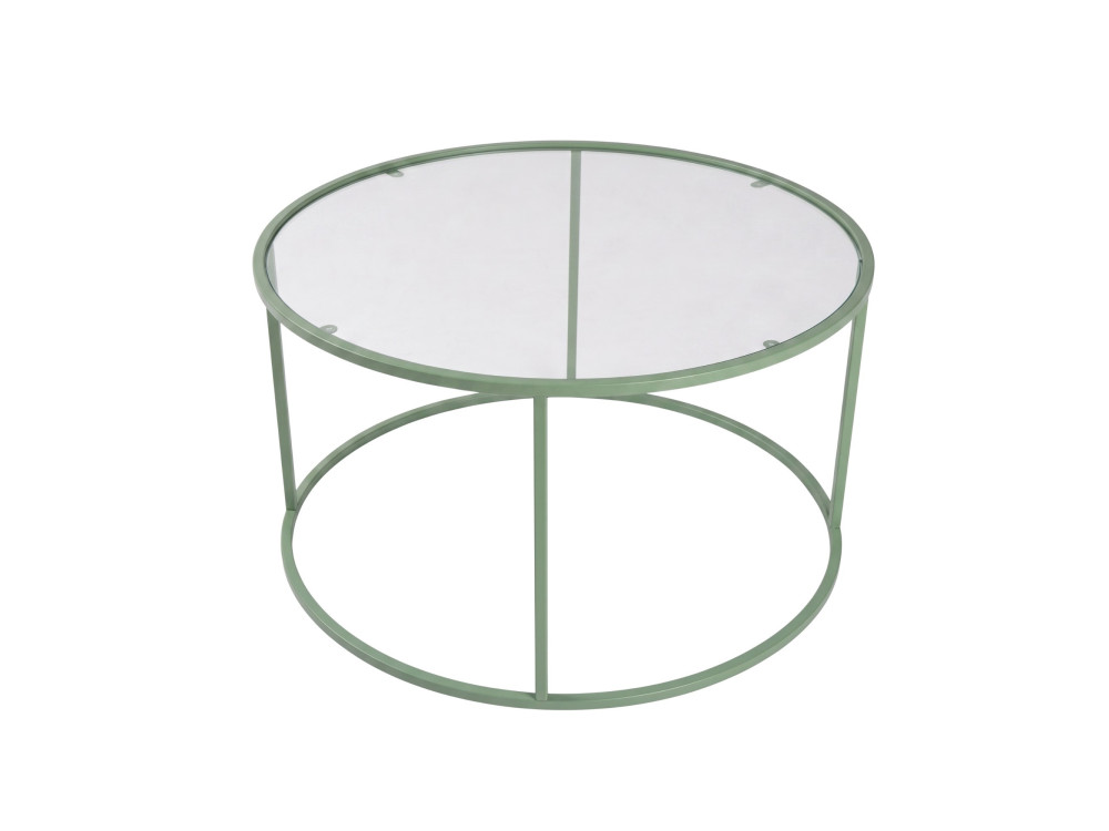 Mesa de centro de madera «Mint-Trs-80-Nrd-Srk» - 80 x 43 x 80 cm - Color menta
