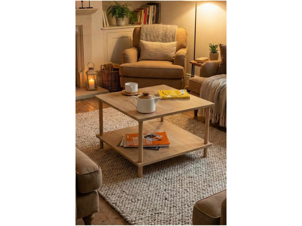 Mesa de centro de madera «Peka-0049» - 60 x 42,5 x 60 cm - Roble Saphir