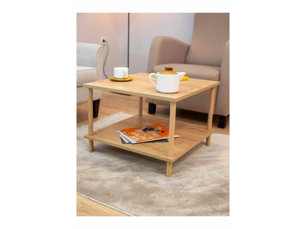 Mesa de centro de madera «Peka-0049» - 60 x 42,5 x 60 cm - Roble Saphir