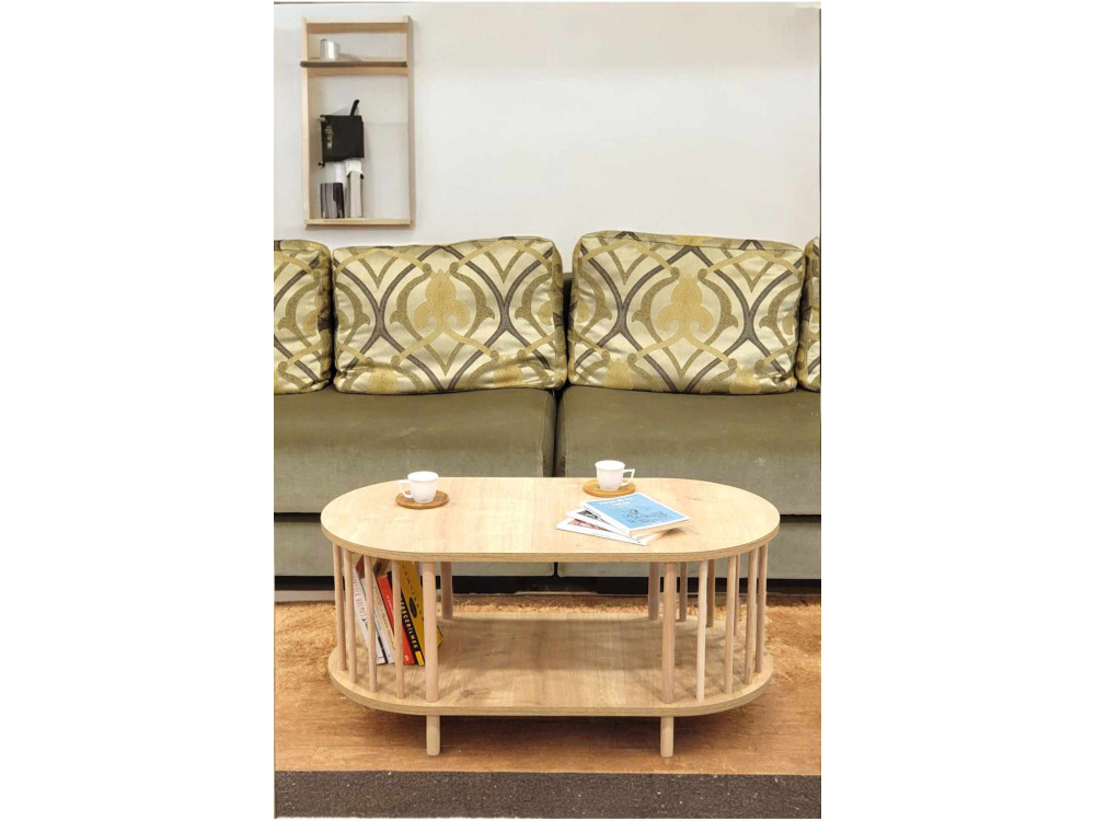 Mesa de centro de madera «Peka-0111» - 90 x 43 x 45 cm - Roble Saphir