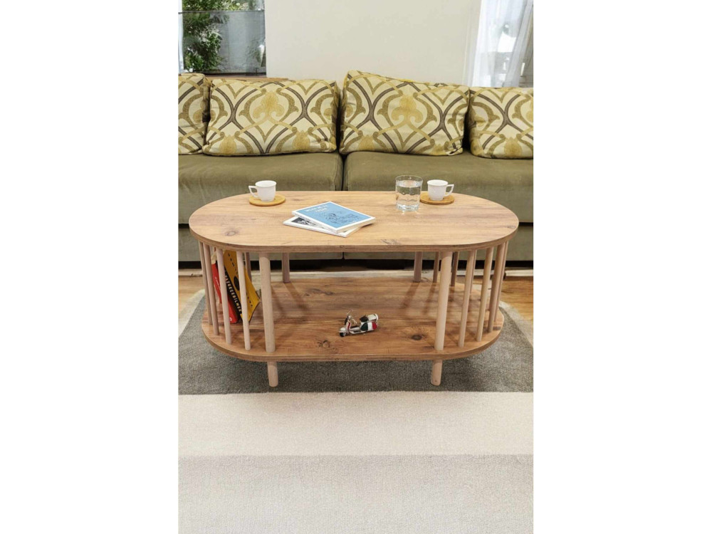 Mesa de centro de madera «Peka-0111» - 90 x 43 x 45 cm - Pino