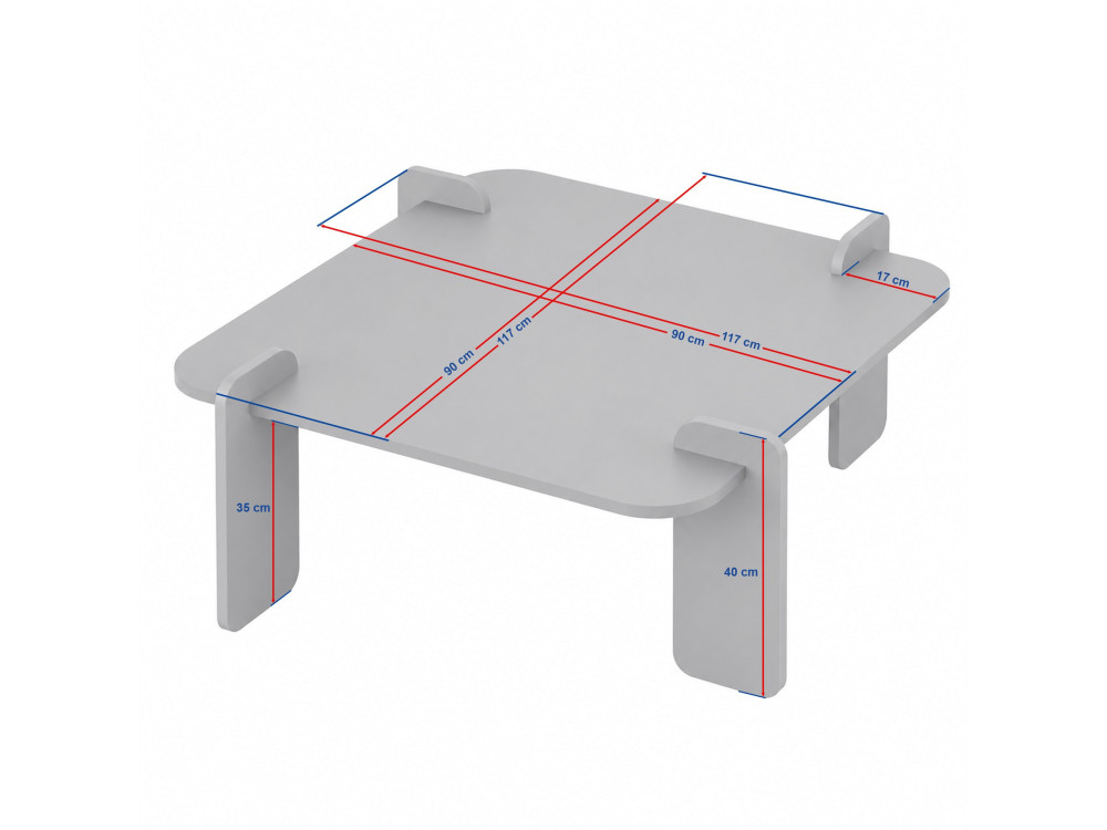 Mesa de centro de madera «Renard» - 147 x 35 x 87 cm - Travertino / Nogal Venezia