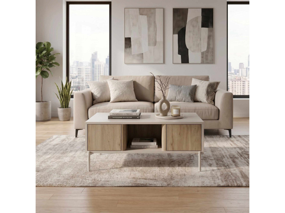 Mesa de centro de madera «VENTRO» - 100 x 42 x 60 cm - Gres