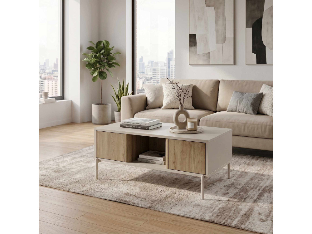 Mesa de centro de madera «VENTRO» - 100 x 42 x 60 cm - Gres