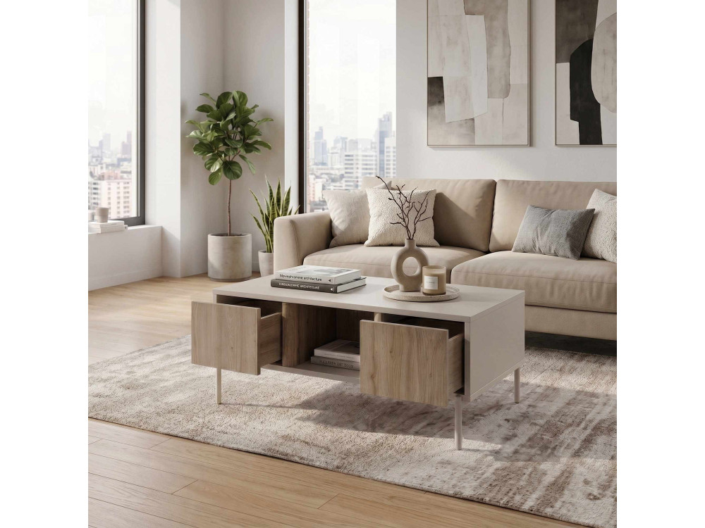 Mesa de centro de madera «VENTRO» - 100 x 42 x 60 cm - Gres