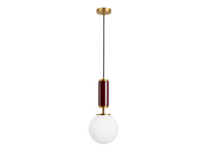 Lámpara colgante de metal «Moira» - 15 x 15 x 120 cm - Rojo