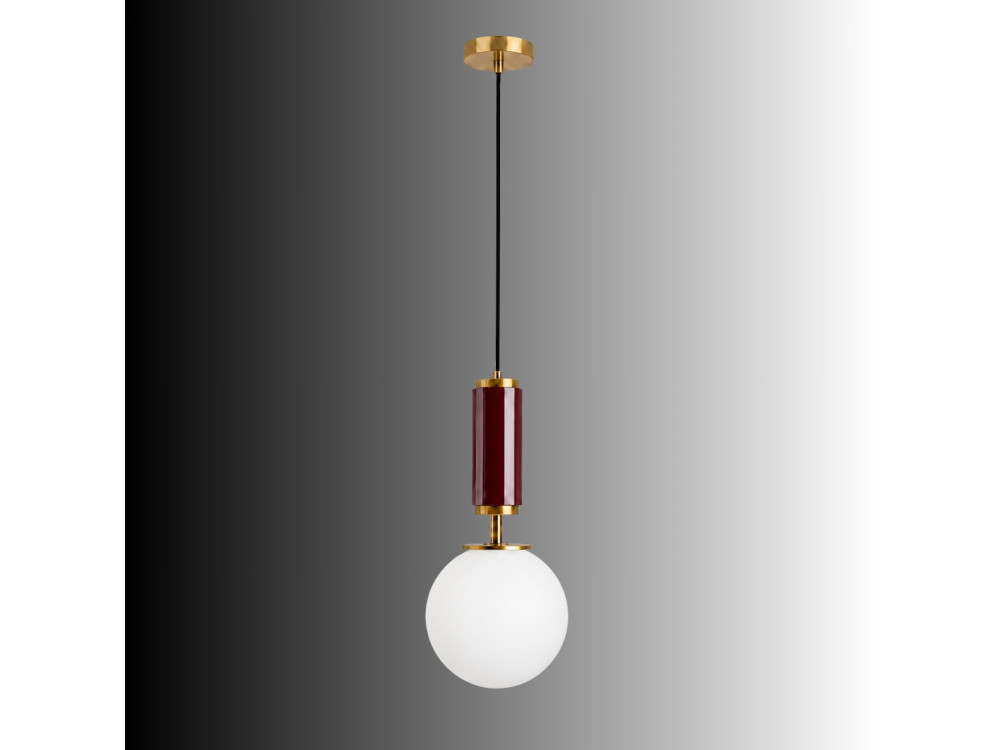 Lámpara colgante de metal «Moira» - 15 x 15 x 120 cm - Rojo