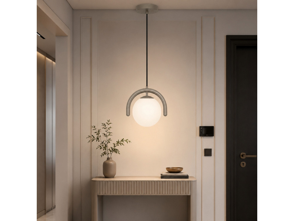 Lámpara colgante de metal «GEDIK-20441» - 20 x 20 cm - Gris