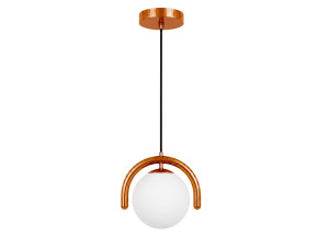 Lámpara colgante de metal «GEDIK-20441» - 20 x 20 cm - Marrón / Naranja