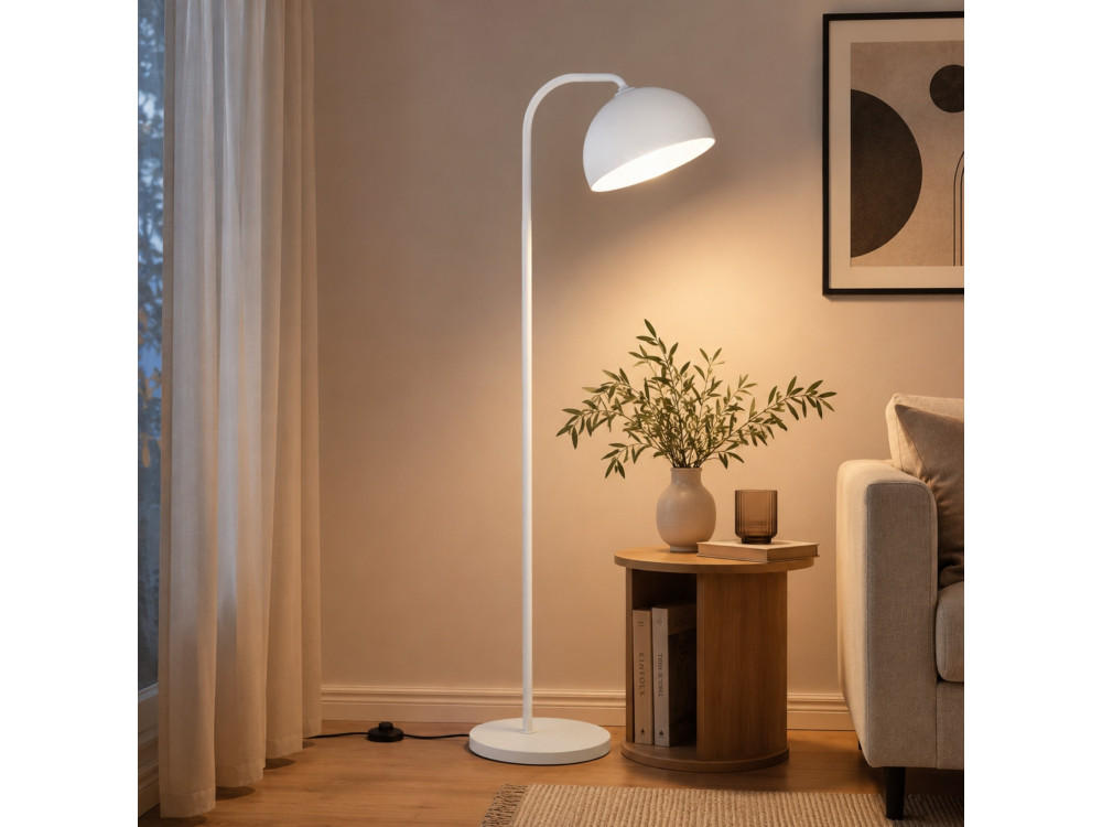 Lámpara de pie de metal «Yaka» - 51 x 51 cm - Blanca