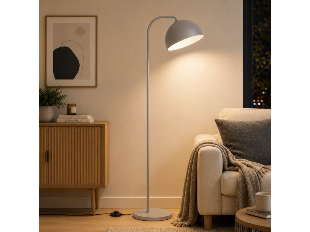 Lámpara de pie de metal «Yaka» - 51 x 51 cm - Gris
