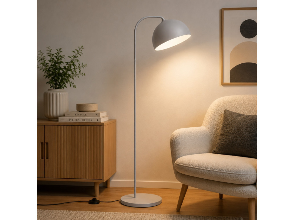 Lámpara de pie de metal «Yaka» - 51 x 51 cm - Gris