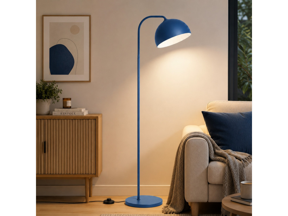 Lámpara de pie de metal «Yaka» - 51 x 51 cm - Azul