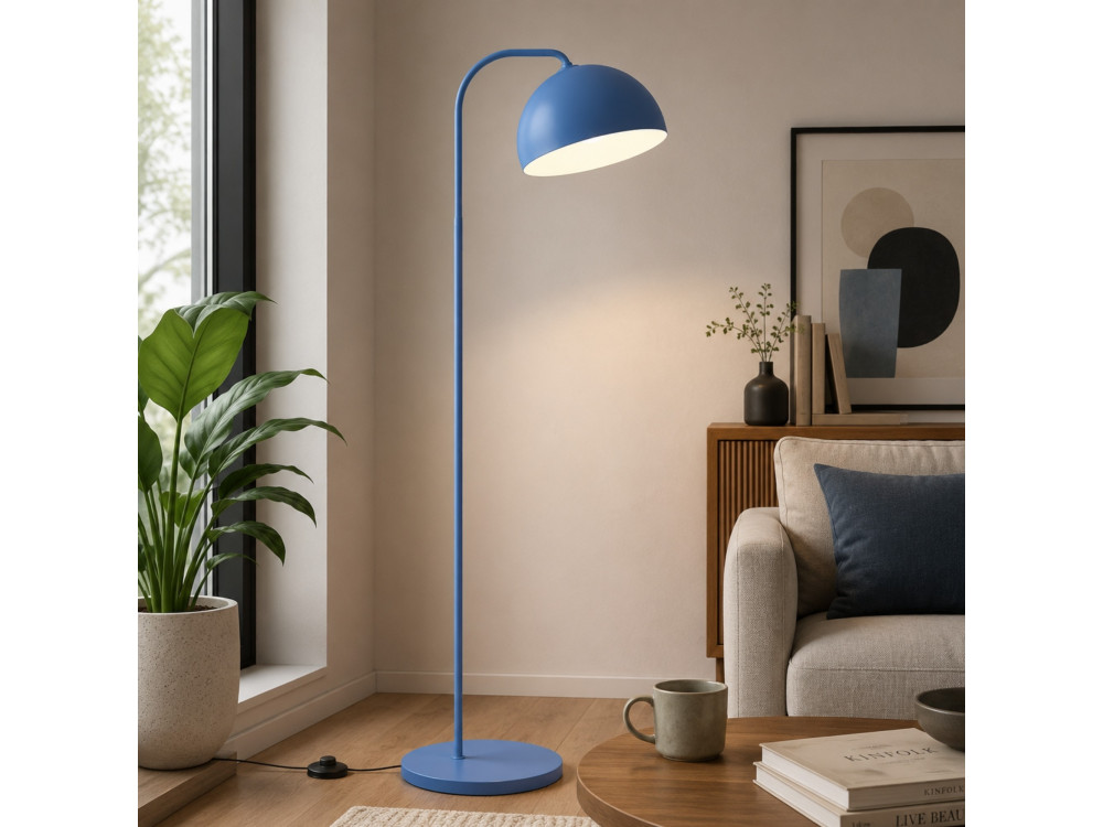 Lámpara de pie de metal «Yaka» - 51 x 51 cm - Azul