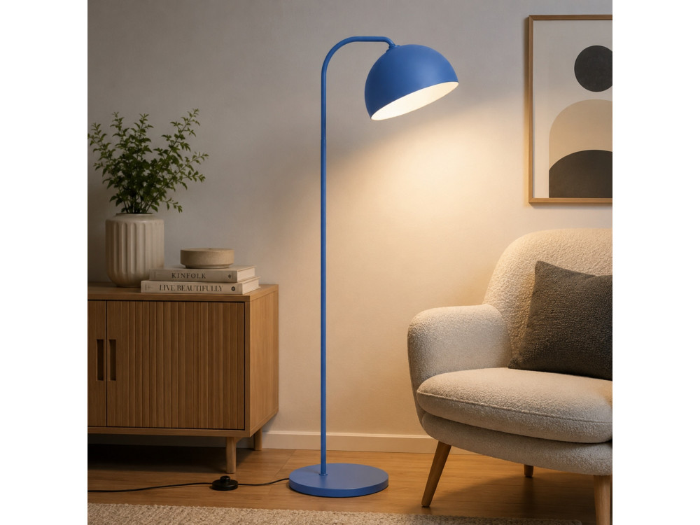 Lámpara de pie de metal «Yaka» - 51 x 51 cm - Azul
