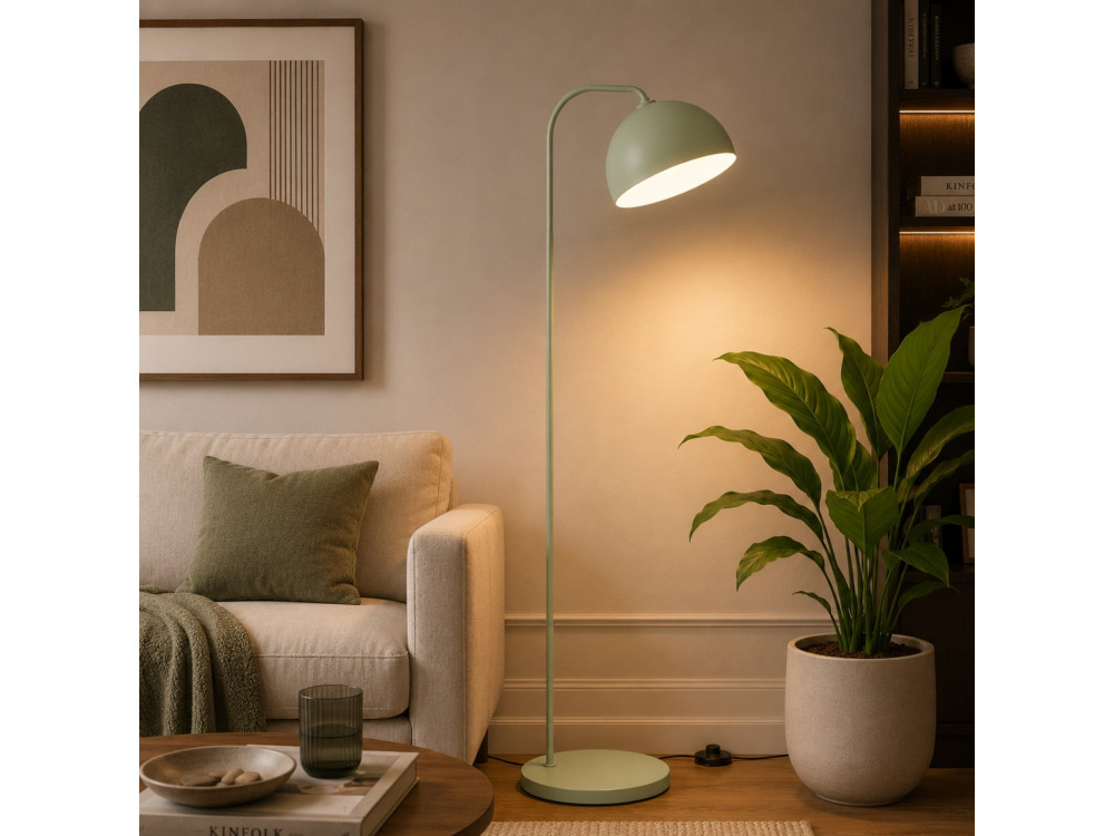 Lámpara de pie de metal «Yaka» - 51 x 51 cm - Verde menta