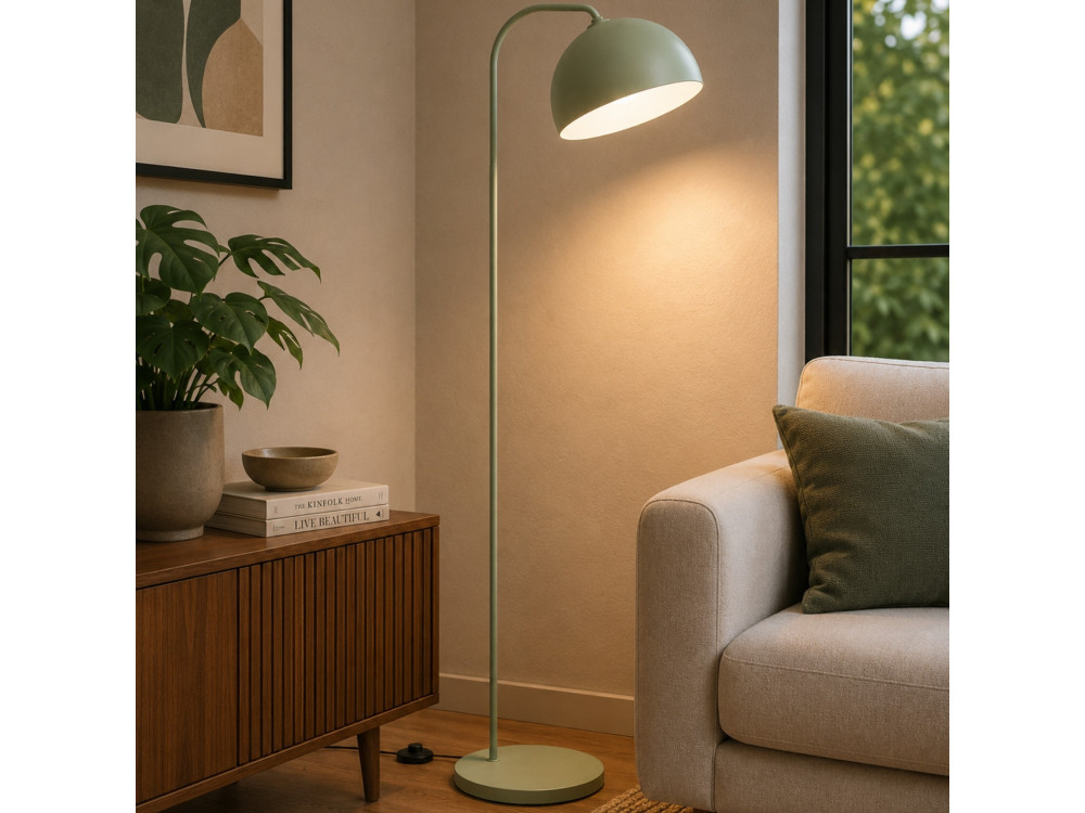 Lámpara de pie de metal «Yaka» - 51 x 51 cm - Verde menta