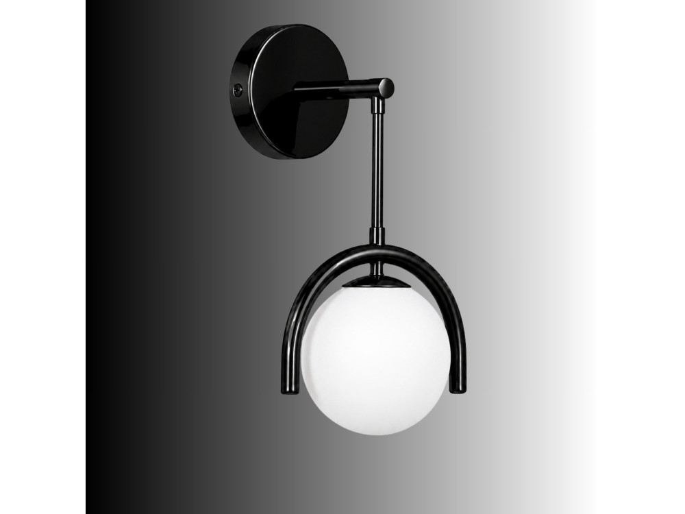Aplique de pared de metal «GEDIK-20445» - 20 x 20 cm - Negro